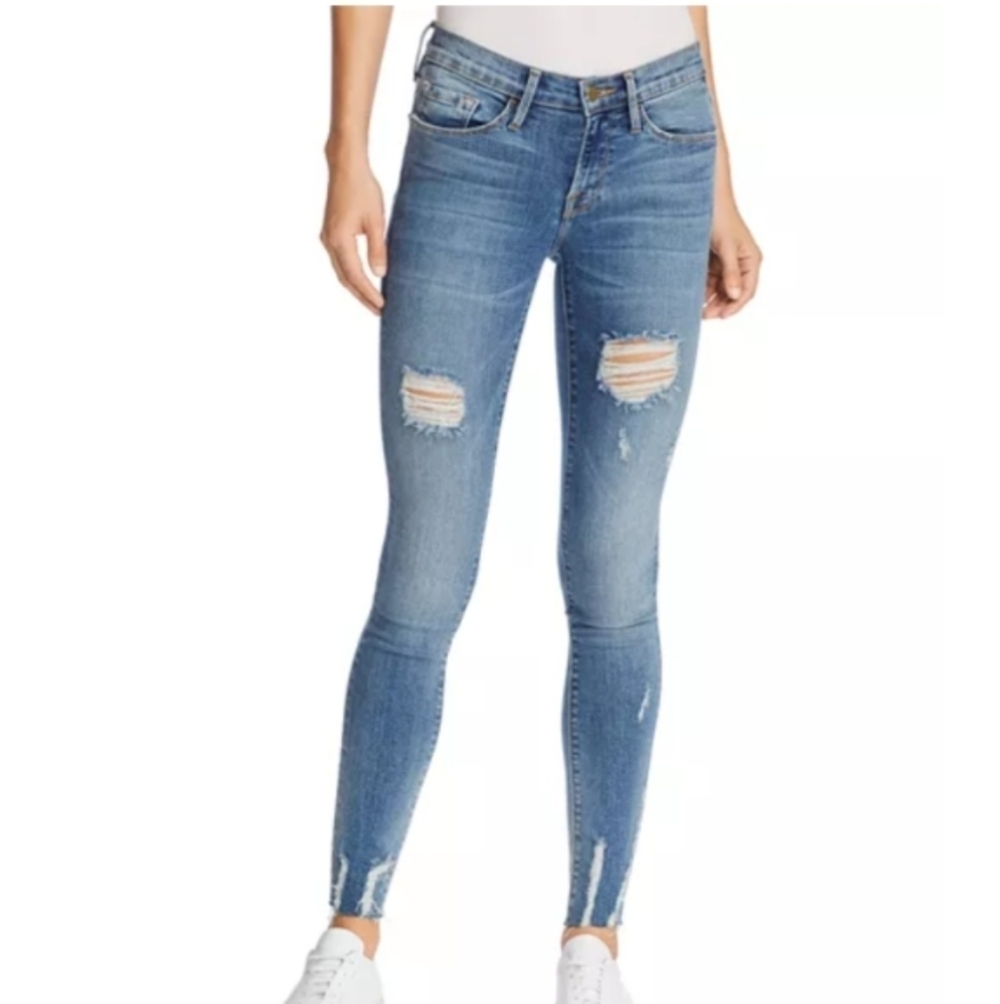 Frame Sedgwick Le Skinny de Jeanne Distressed Jeans 24